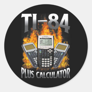 Pegatina Redonda Calculadora Ti-84 Plus Profesor de Matemáticas Div