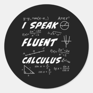 Pegatina Redonda Cálculo Pi Day Algebra Geometría Trigonometría Stu