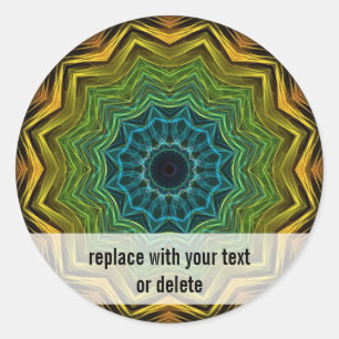 Pegatina Redonda Caleidoscopio bien colorido