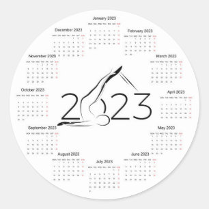 Pegatina Redonda Calendario 2023 para el reloj grande del instructo