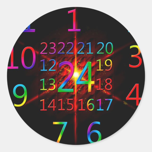 Pegatina Redonda Calendario anticipado (Anverso)