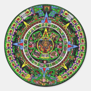 Pegatina Redonda Calendario azteca