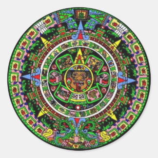 Pegatina Redonda Calendario azteca
