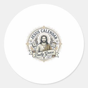 Pegatina Redonda Calendario de Jesús Gracia Diaria Calendario de Je