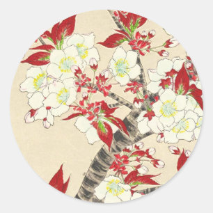 Pegatina Redonda Calendario floral de Japón Kawarazaki Shodo