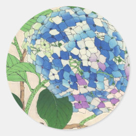 Pegatina Redonda Calendario floral de Shodo de Kawarazaki