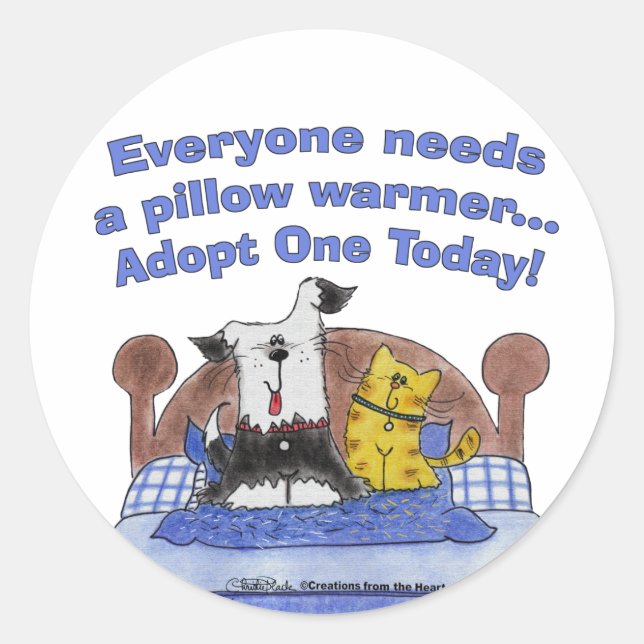 Pegatina Redonda Calentadores de almohada (Anverso)