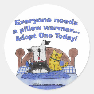 Pegatina Redonda Calentadores de almohada