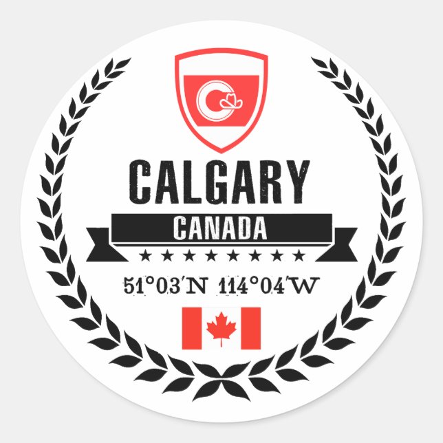 Pegatina Redonda Calgary (Anverso)
