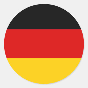 Pegatina Redonda Calidad de la bandera de Alemania