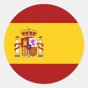Pegatina Redonda Calidad de la bandera de España