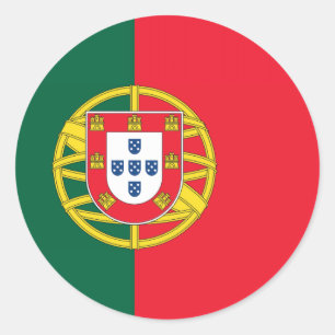 Pegatina Redonda Calidad de la bandera portuguesa