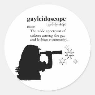 PEGATINA REDONDA CALIDOSCOPIO GAY