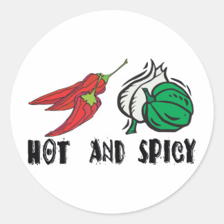 Pegatina Redonda Caliente Y Spicaz