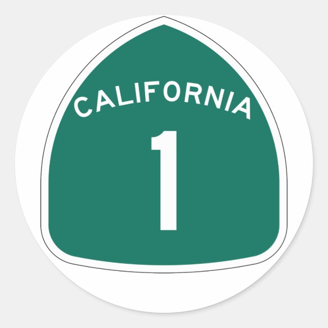 Pegatina Redonda "California 1" (Anverso)