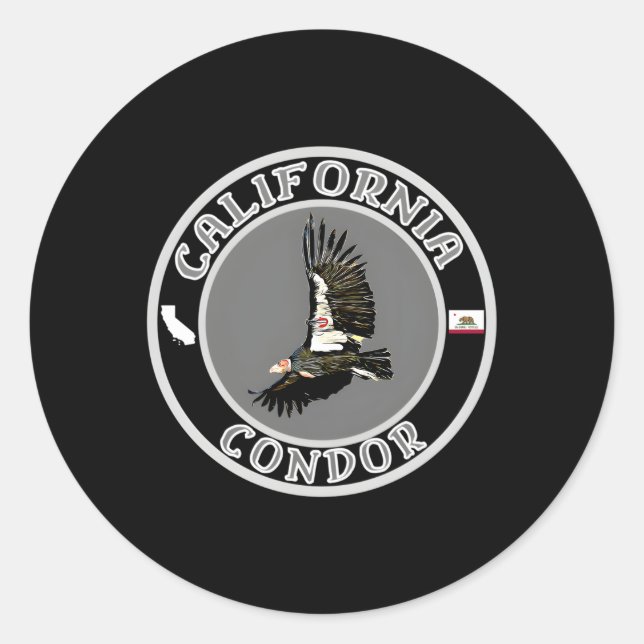 Pegatina Redonda California Condor (Anverso)