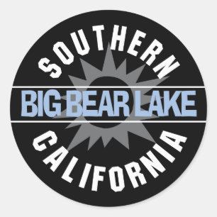 Pegatina Redonda California del Sur - Lago Big Bear