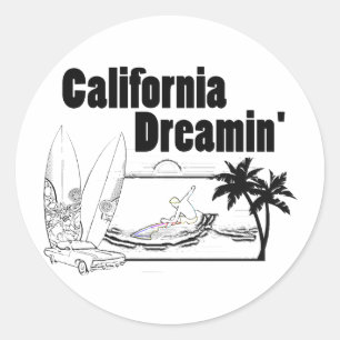 Pegatina Redonda California Dreamin'