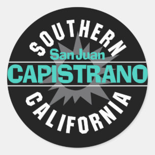 Pegatina Redonda California meridional - San Juan Capistrano