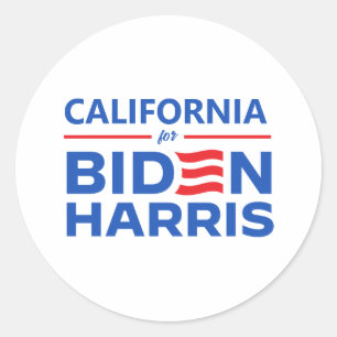 Pegatina Redonda California para Biden Harris