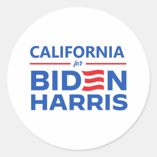 Pegatina Redonda California para Biden Harris