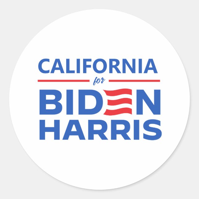 Pegatina Redonda California para Biden Harris (Anverso)