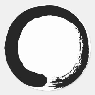 Pegatina Redonda Caligrafía de Enso Circle Zen