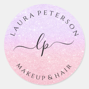 Pegatina Redonda caligrafía manuscrita de escritura manuscrita del