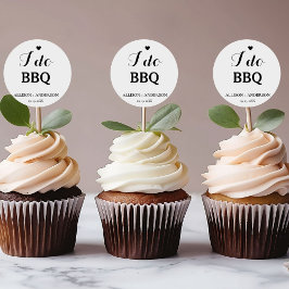 Pegatina Redonda Caligrafía moderna i do bbq ducha de novia