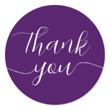 Caligrafía púrpura Elegante Gracias