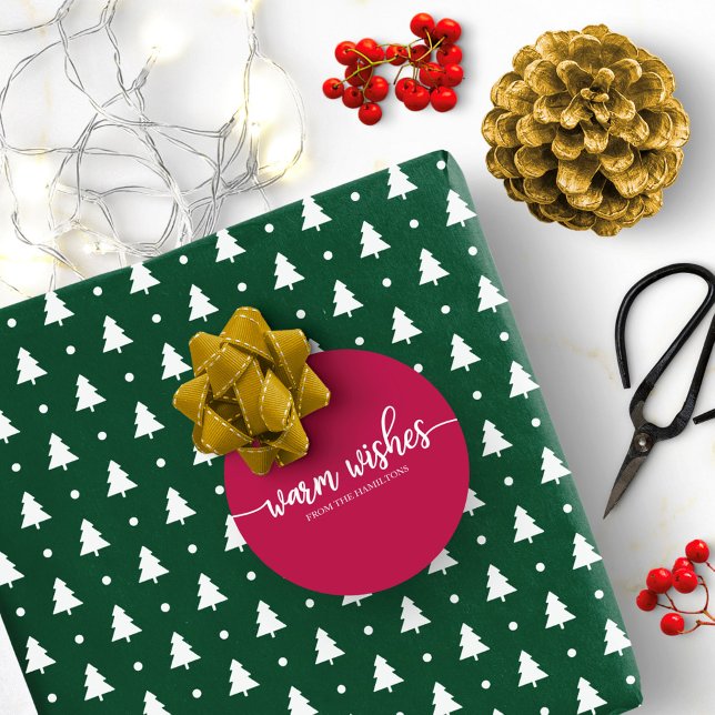 Pegatina Redonda Caligrafía simple de Moda Deseos cálidos Navidades (Subido por el creador)
