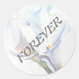PEGATINA REDONDA CALLA BLANCA LILIES WEDDING STICKERS