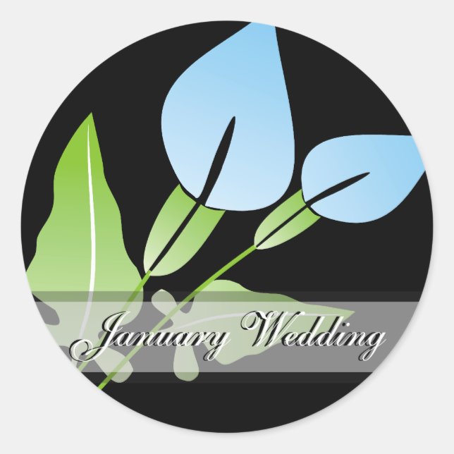 Pegatina Redonda Calla Lily Wedding Stickers (Anverso)