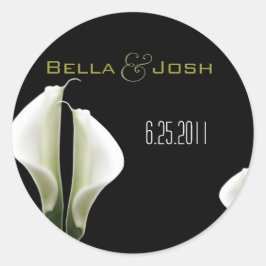Pegatina Redonda Calla Lily Wedding Stickers