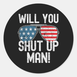 Pegatina Redonda ¡Cállate hombre! Joe Biden