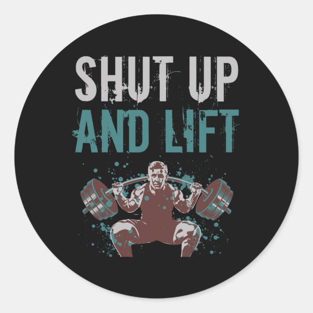 Pegatina Redonda Cállate Y Levanta Motivación Gym Cita Fitness Gy (Anverso)