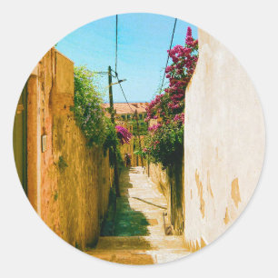 Pegatina Redonda Calle de Dubrovnik - Croacia