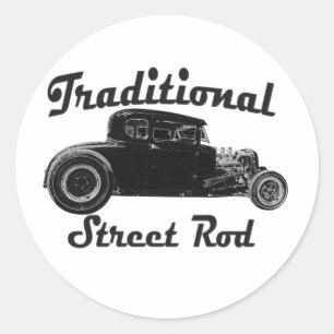 Pegatina Redonda Calle tradicional Rod