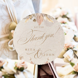 Pegatina Redonda Calligraphy Fall Wedding Colorful Sweet Gracias