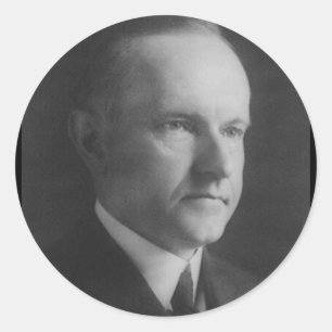 Pegatina Redonda Calvin Coolidge 30