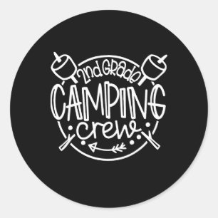 Pegatina Redonda Cam tripulación de acampada de 2do grado Maestra d