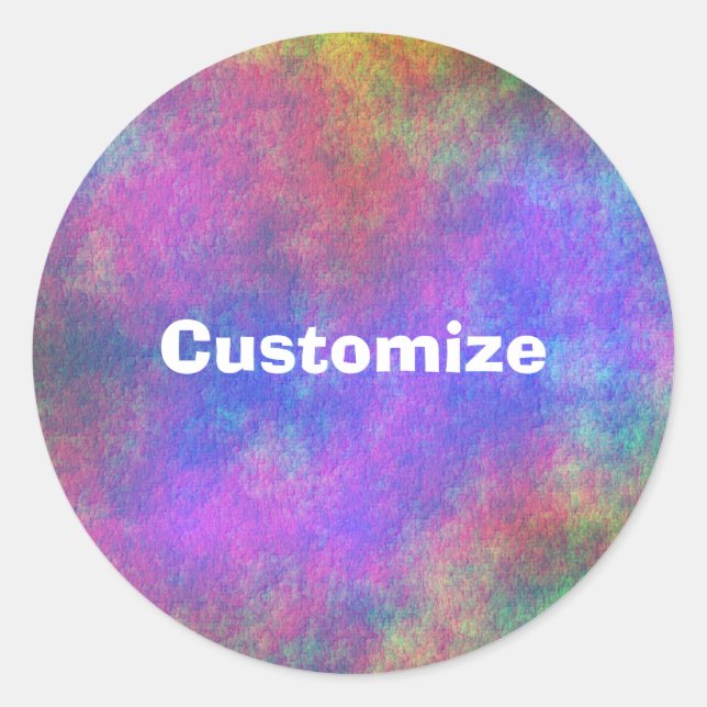 Pegatina Redonda Cama de mar colorida IV - Plantilla (Anverso)