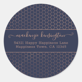 Pegatina Redonda Cámara de direcciones de la Marina Girly y el Rosa