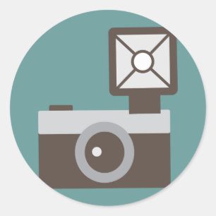 Pegatina Redonda Cámara de vídeo personalizado