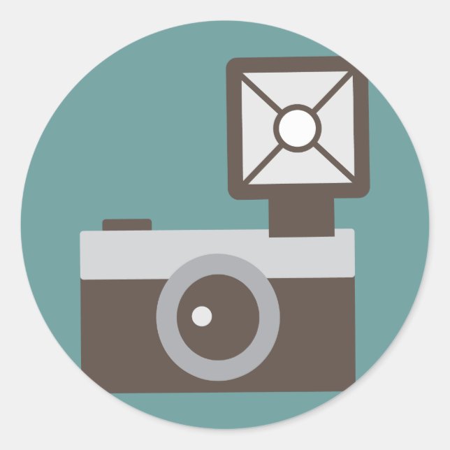 Pegatina Redonda Cámara de vídeo personalizado (Anverso)