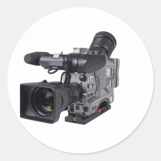 Pegatina Redonda cámara de vídeo profesional (Anverso)