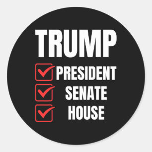 Pegatina Redonda Cámara del Senado del presidente Trump