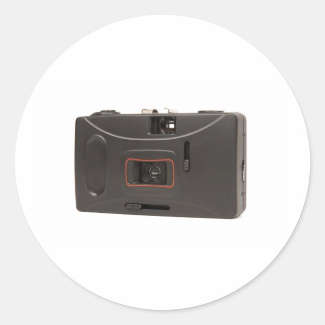 Pegatina Redonda Cámara desechable (Anverso)