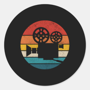 Pegatina Redonda Cámara Director de cine Presidente Cineasta Cine