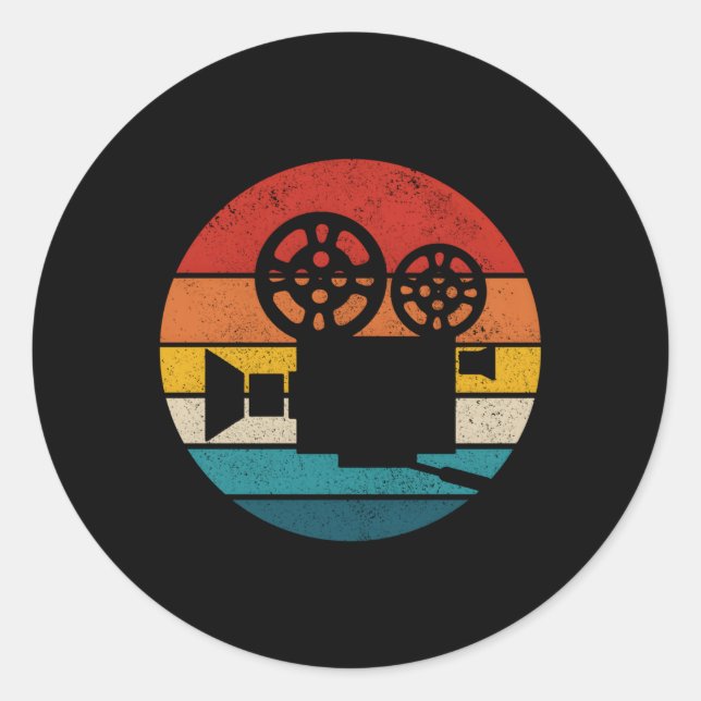 Pegatina Redonda Cámara Director de cine Presidente Cineasta Cine (Anverso)